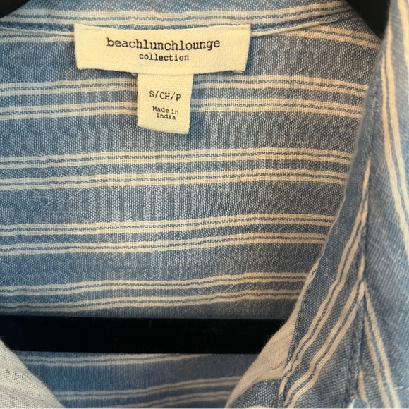 Beachlunchlounge Blue Striped Women's Shirt - Small - Picture 9 of 11